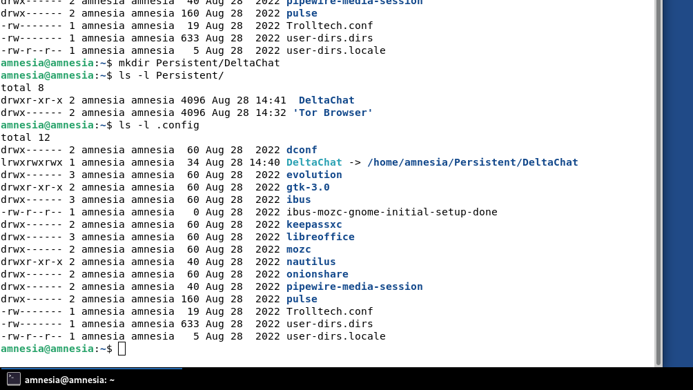 The command line output as it looks like after you did all these commands.